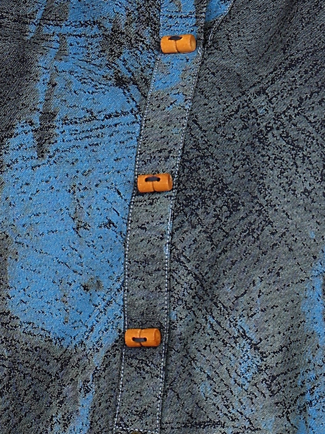 Indigo Blue Solid Cotton Blend Casual Straight Kurta