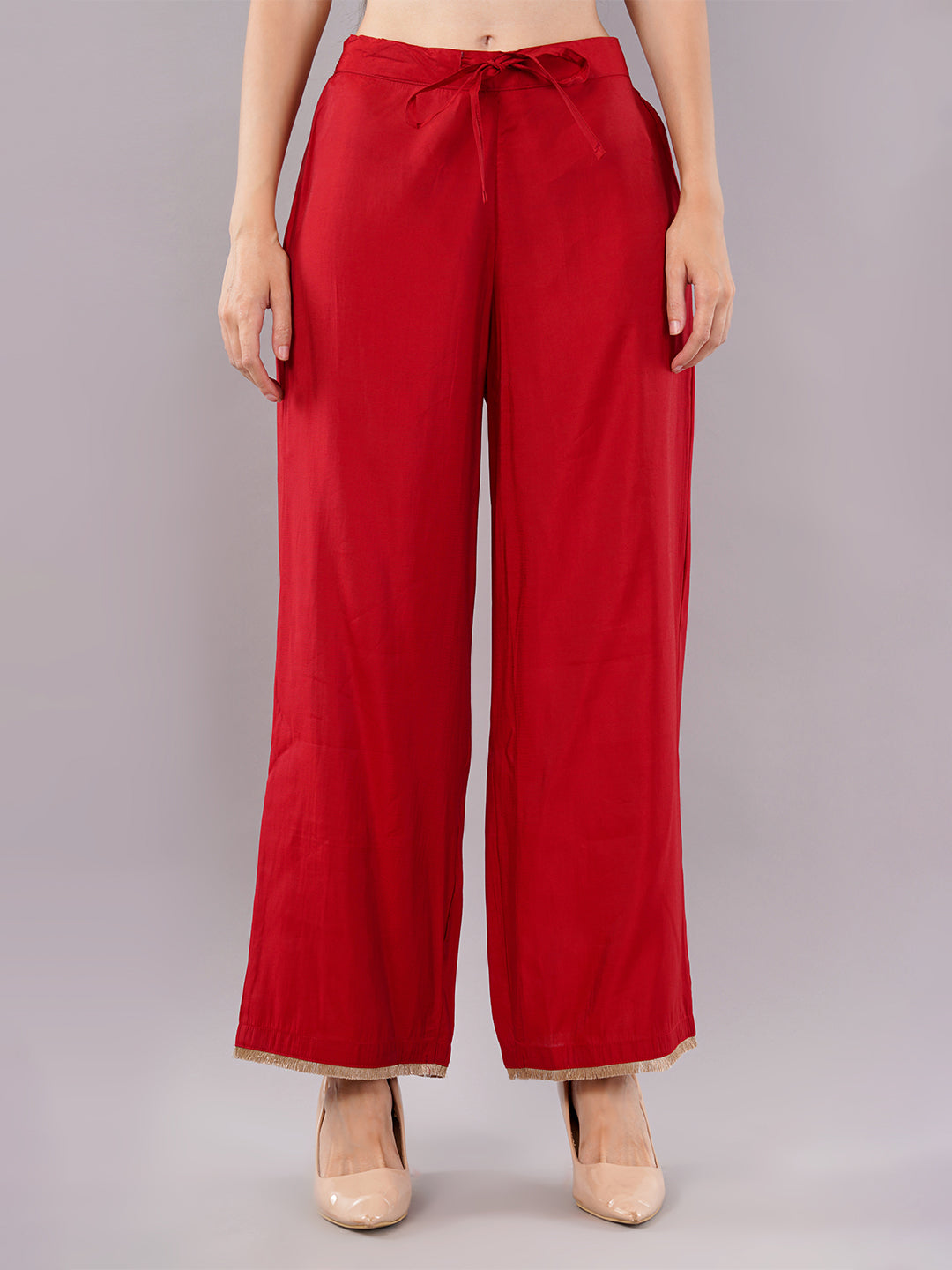 dhartii Festive Ready Modern A-Line Embroidered Sleeves Suit Set with Organza Dupatta and Palazzo (3 Piece Set)