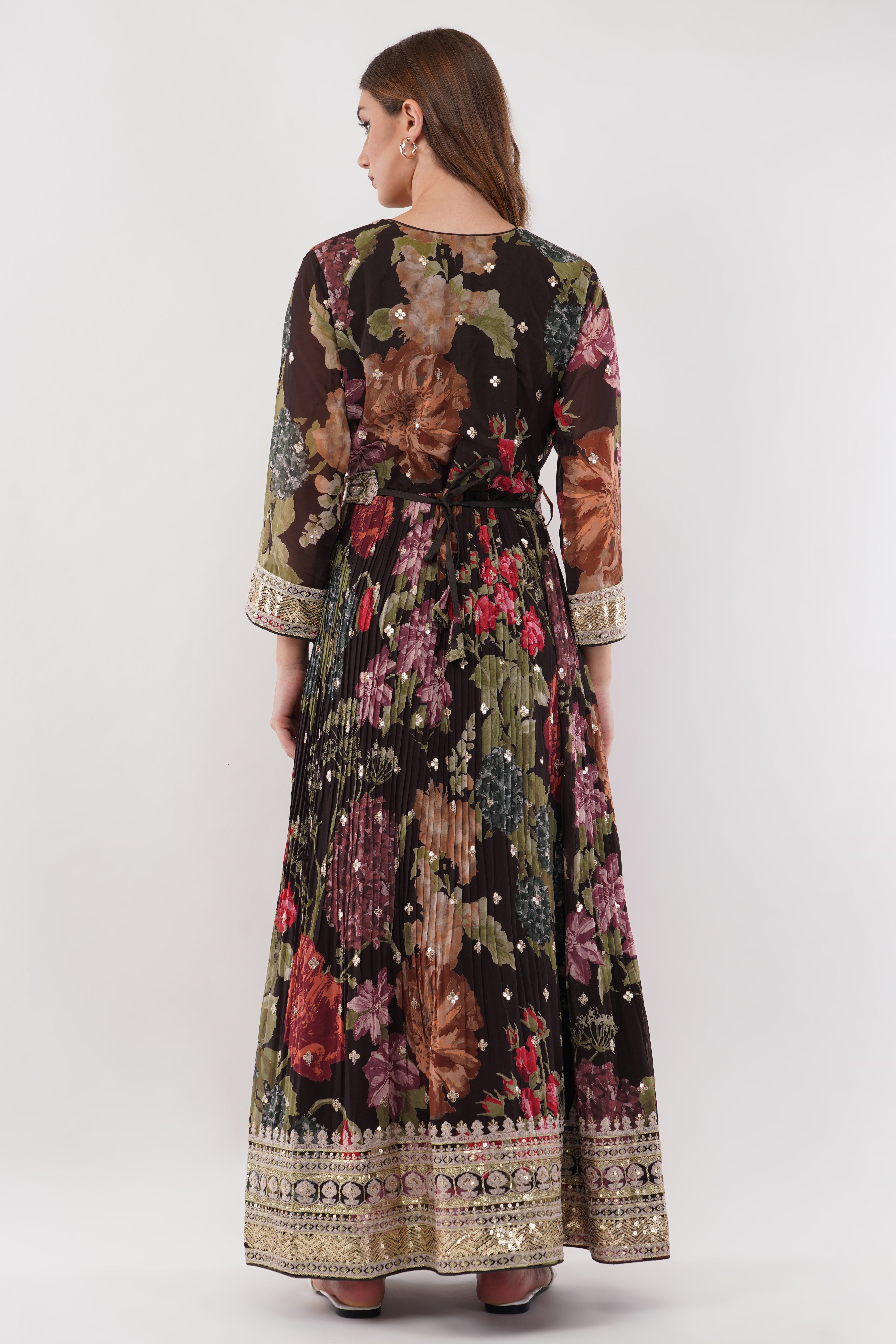 Multi-Color Printed Anarkali Gown - Set Of 2