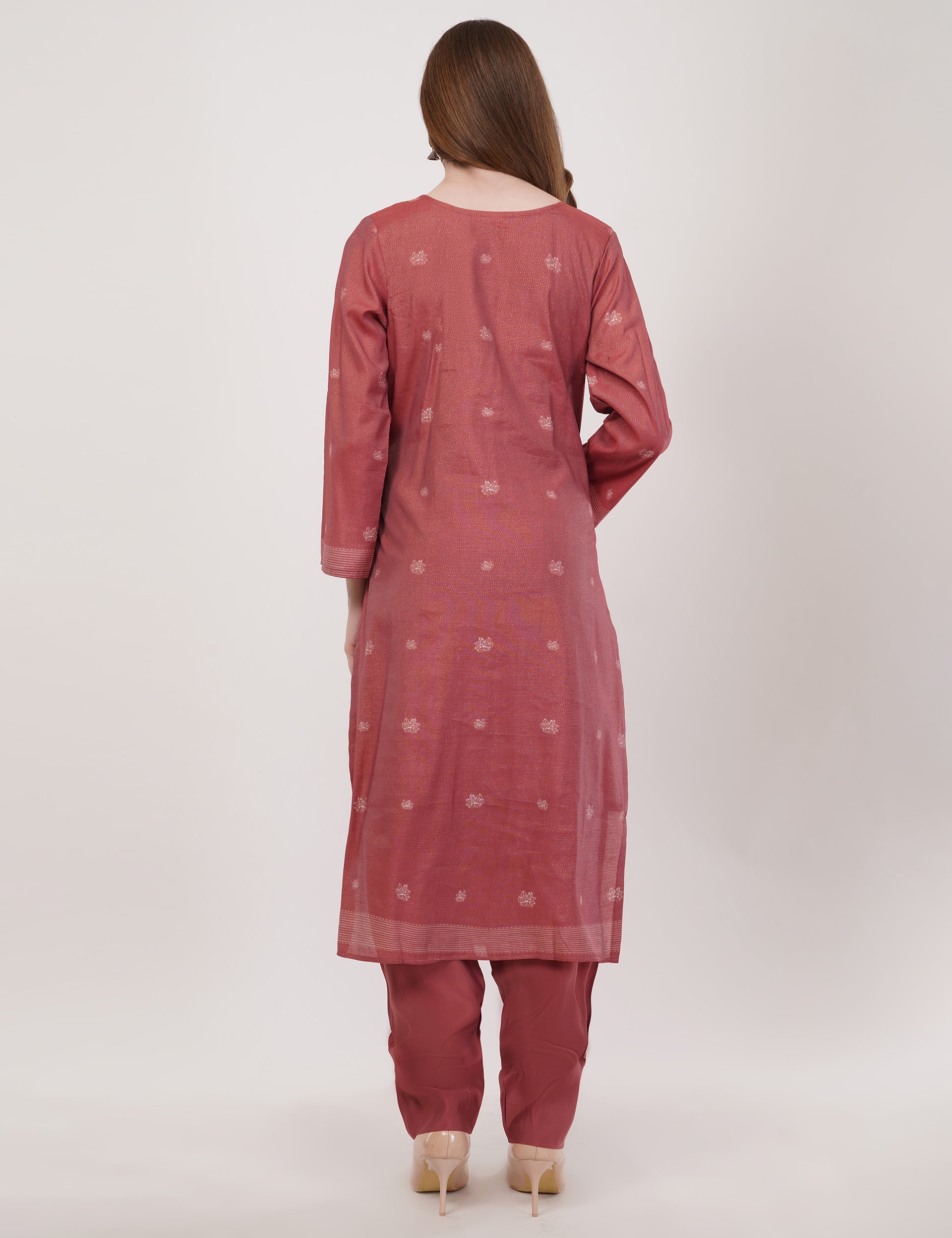 Maroon Abstract Printed Suit Set - Set Of 3