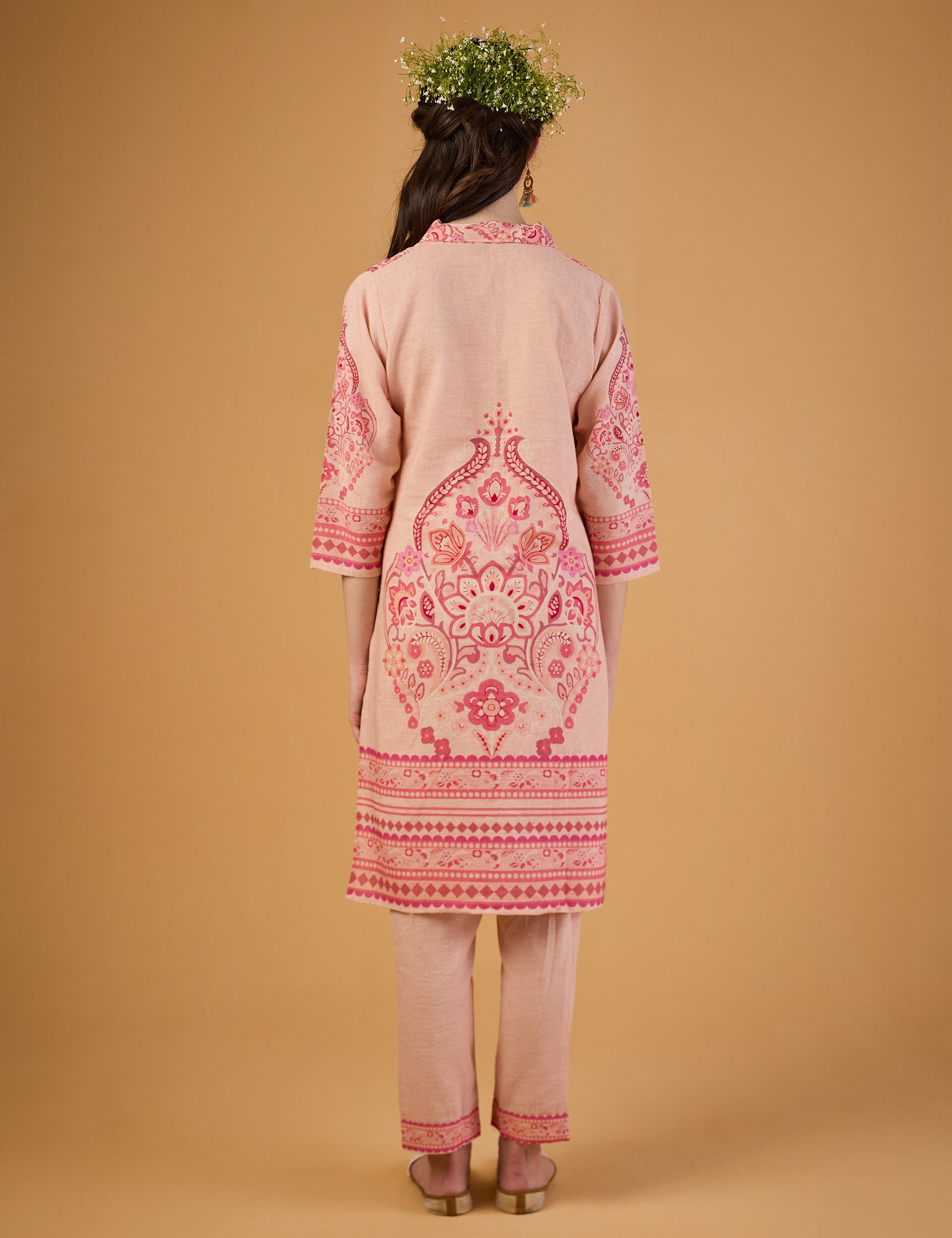 dhartii Peach Bloom Printed Ethnic Co-ord Set