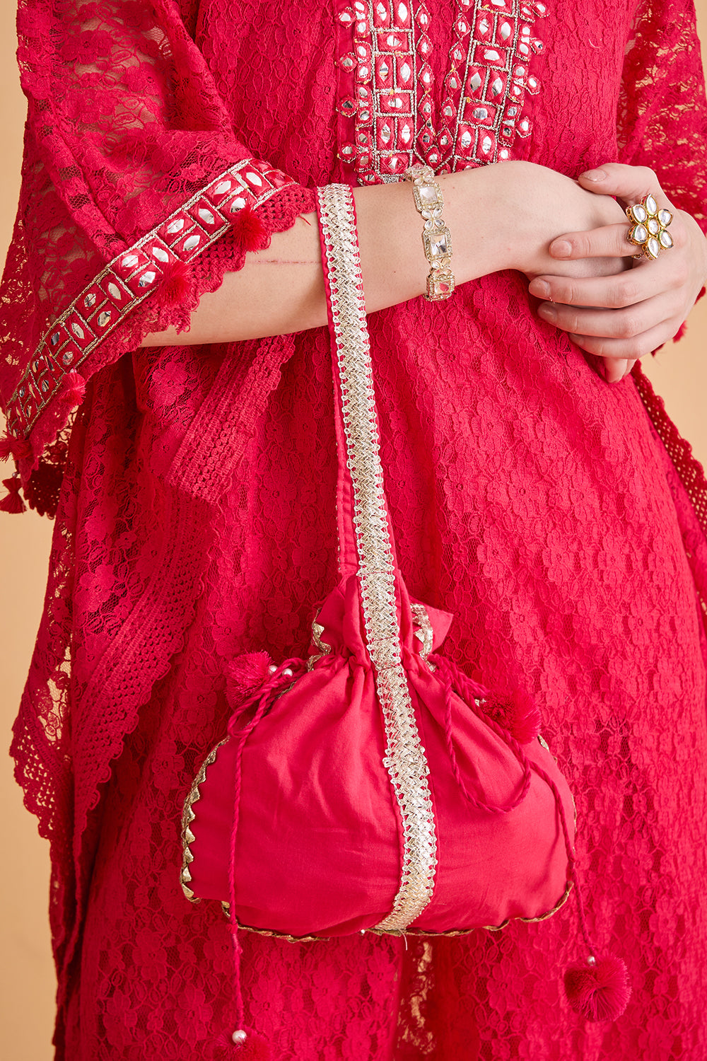 dhartii Pink Embroidered Fusion Kaftan Set