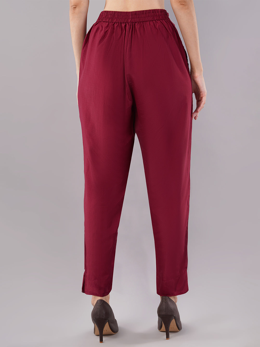 dhartii New Age Lavish Maroon Royal Brocade Suit Set with Dupatta and Pants (3 Piece Set)