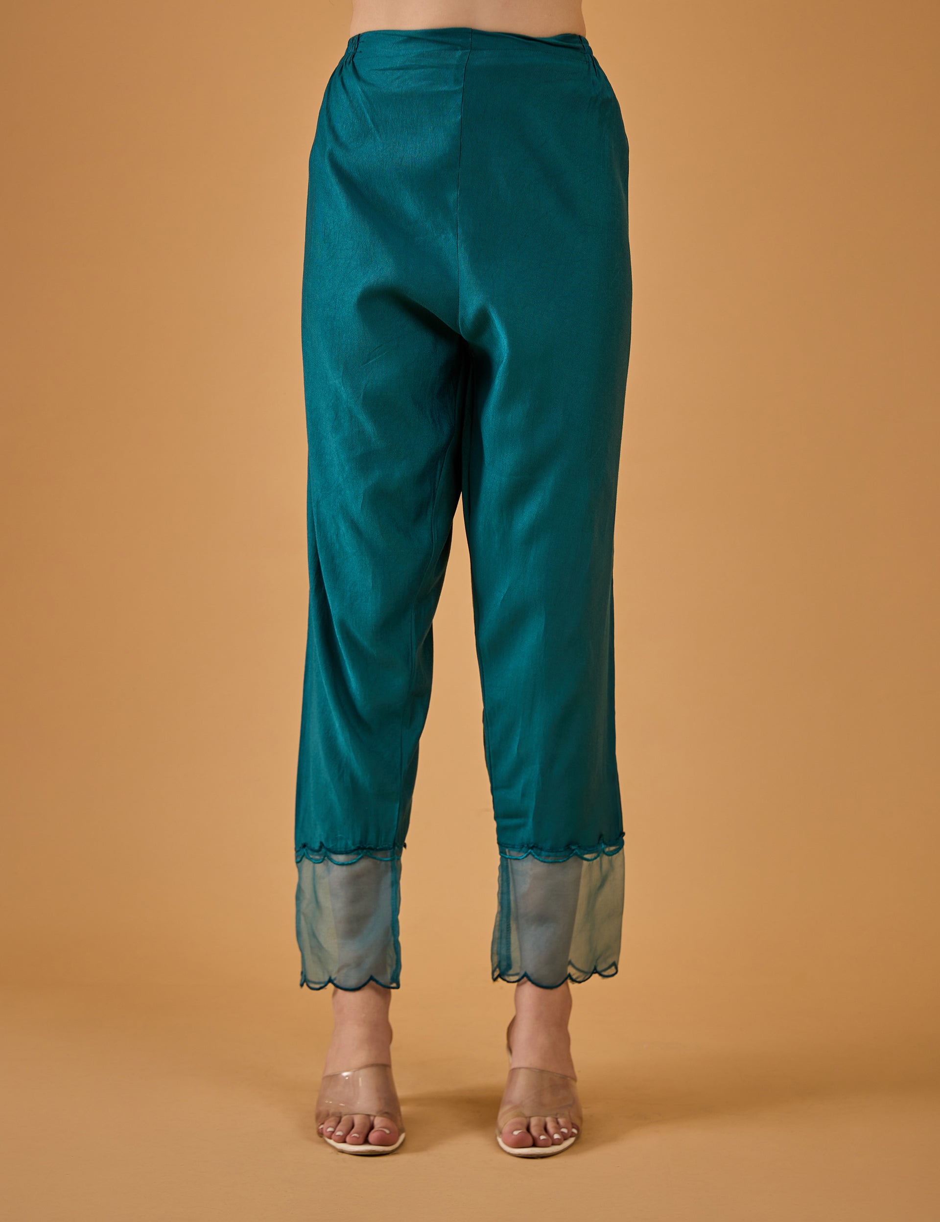 dhartii  Teal Blue Embroidered Suit Set