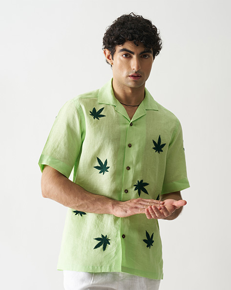 High On Cannabis Linen Shirt